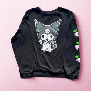 Sanrio Black Crewneck Sweater – Soft Goth Back-to-School Vibes (Size S)